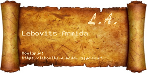 Lebovits Armida névjegykártya